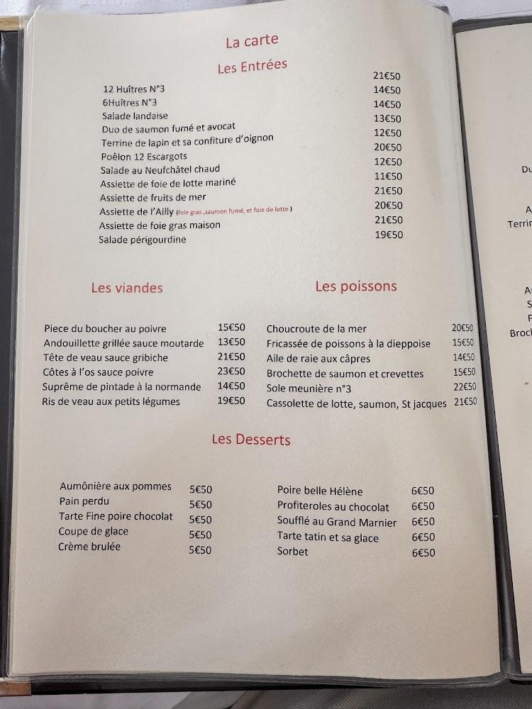 Restaurant de L'Ailly - Menu Image 2